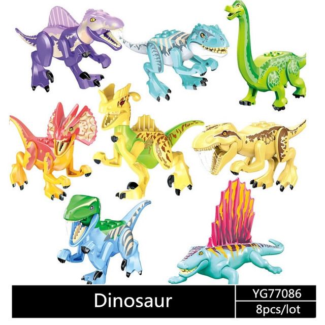 Zestaw Klocków Park Jurassic Świat - 80szt. Pterozaur, Triceratops, Indomirus, T-rex (YG77001/YG77021/YG77070) - Wianko - 9