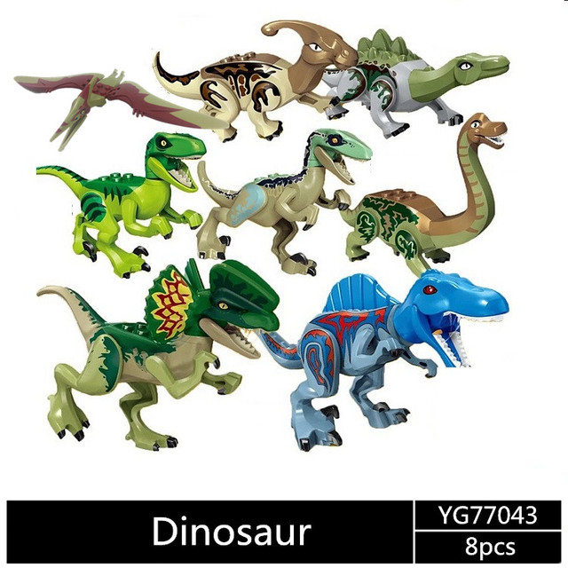 Zestaw Klocków Park Jurassic Świat - 80szt. Pterozaur, Triceratops, Indomirus, T-rex (YG77001/YG77021/YG77070) - Wianko - 7