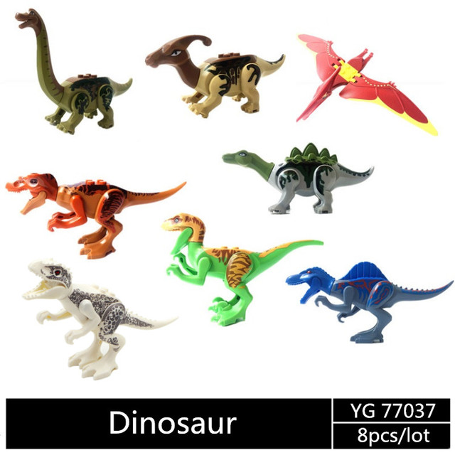 Zestaw Klocków Park Jurassic Świat - 80szt. Pterozaur, Triceratops, Indomirus, T-rex (YG77001/YG77021/YG77070) - Wianko - 6