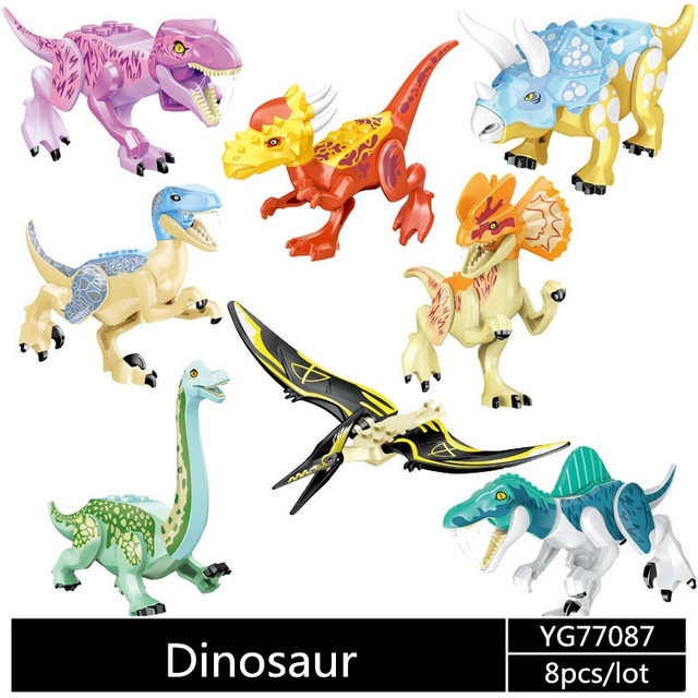 Zestaw Klocków Park Jurassic Świat - 80szt. Pterozaur, Triceratops, Indomirus, T-rex (YG77001/YG77021/YG77070) - Wianko - 10