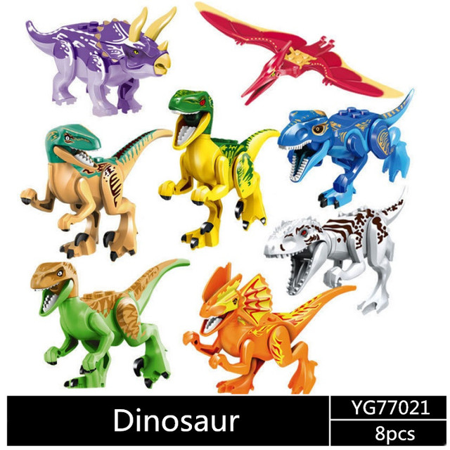 Zestaw Klocków Park Jurassic Świat - 80szt. Pterozaur, Triceratops, Indomirus, T-rex (YG77001/YG77021/YG77070) - Wianko - 5