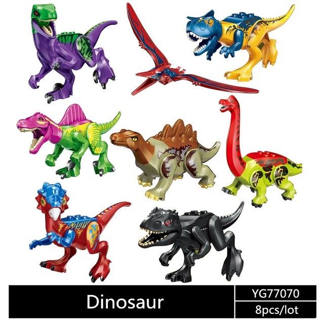 Zestaw Klocków Park Jurassic Świat - 80szt. Pterozaur, Triceratops, Indomirus, T-rex (YG77001/YG77021/YG77070) - Wianko - 8