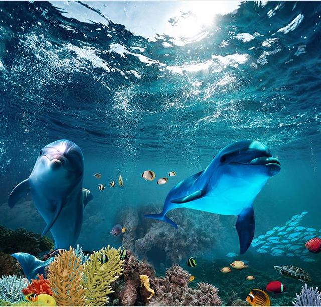 3D Tapeta podwodny świat delfin - podłogi pokój dzienny łazienka basen 3D mural wodoodporna - Wianko - 7