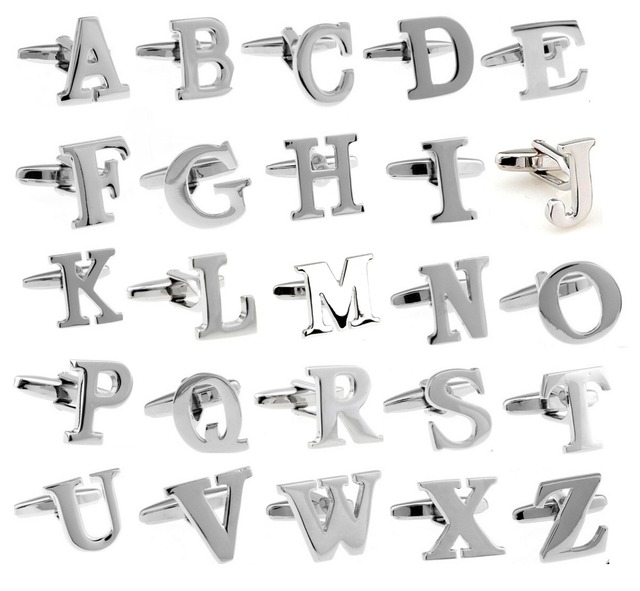 Mosiężne spinki do mankietów męskie litera E - wysoka jakość i angielski design (26) - Wianko - 1