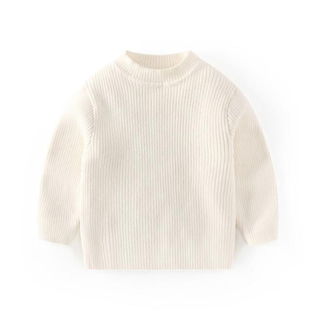 Sweter dzianinowy z długim rękawem dla dzieci - 1-7 lat, w jednolitym kolorze, męski i żeński - Wianko - 15