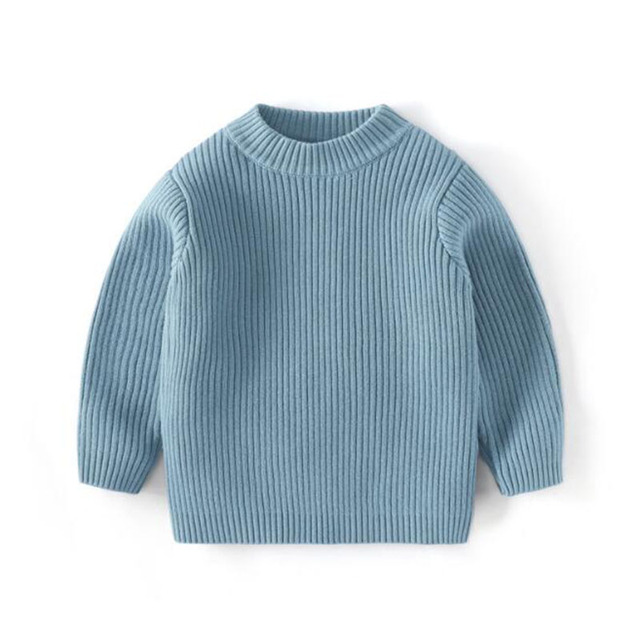 Sweter dzianinowy z długim rękawem dla dzieci - 1-7 lat, w jednolitym kolorze, męski i żeński - Wianko - 11
