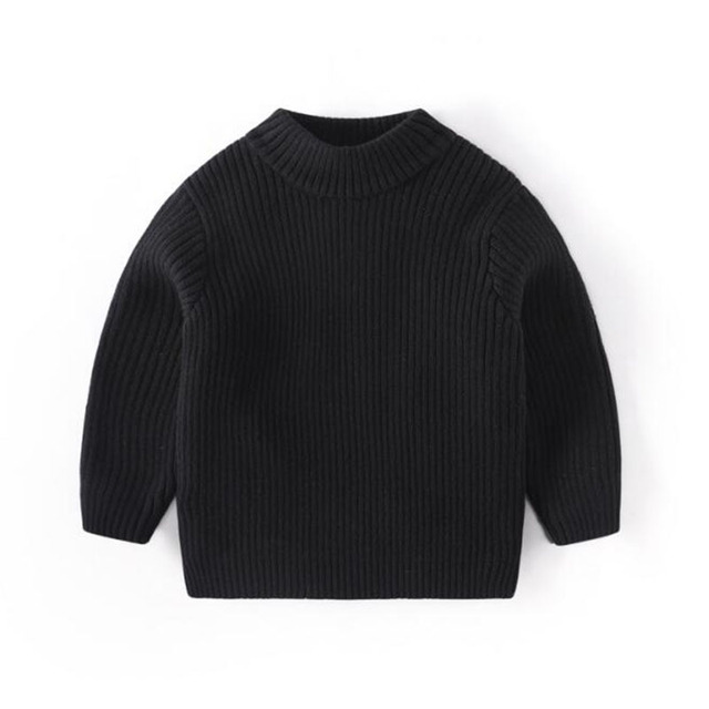 Sweter dzianinowy z długim rękawem dla dzieci - 1-7 lat, w jednolitym kolorze, męski i żeński - Wianko - 12