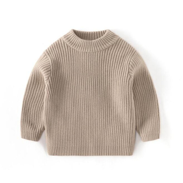 Sweter dzianinowy z długim rękawem dla dzieci - 1-7 lat, w jednolitym kolorze, męski i żeński - Wianko - 17