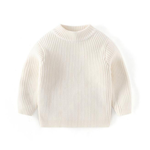 Sweter dzianinowy z długim rękawem dla dzieci - 1-7 lat, w jednolitym kolorze, męski i żeński - Wianko - 9