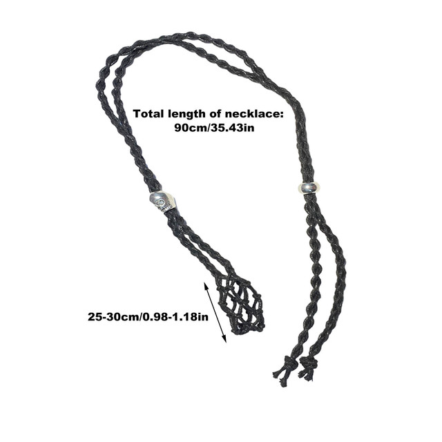 Ręcznie tkany naszyjnik z kamienia, wymienne naszyjnikowe sznurki i regulowany uchwyt - kamienie - Wianko - 22