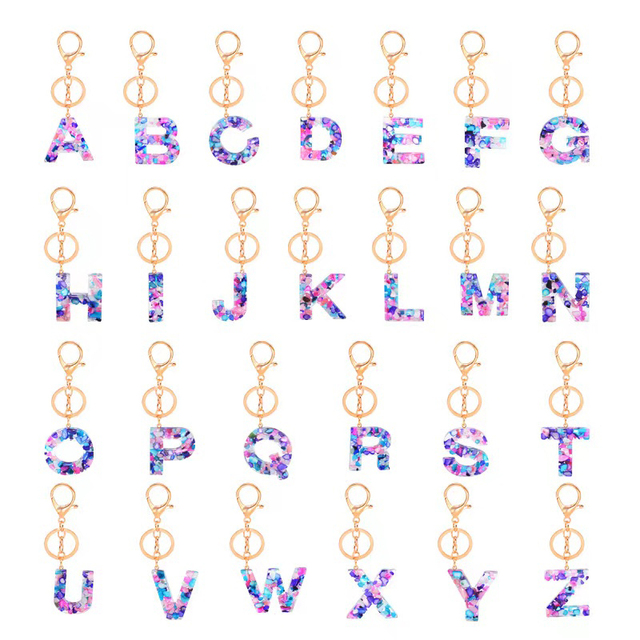 Breloczek na klucze z żywicy o nazwie Voikukka z 26 literami alfabetu angielskiego dla kobiet - Wianko - 3
