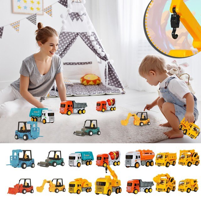 Zestaw zabawki ciężarówki Monstere samochodzik Diecast dla dzieci - model koparki, urządzenie inżynieryjne do wczesnej edukacji - Wianko - 14