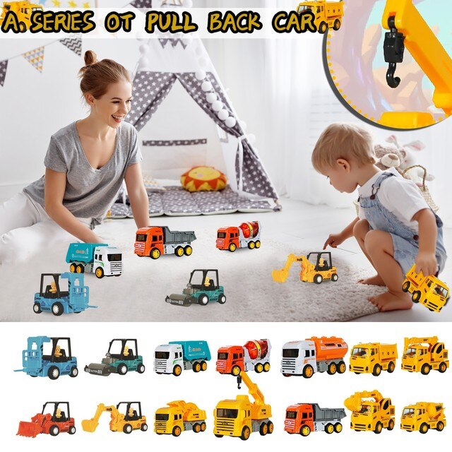 Zestaw zabawki ciężarówki Monstere samochodzik Diecast dla dzieci - model koparki, urządzenie inżynieryjne do wczesnej edukacji - Wianko - 1