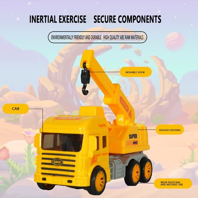 Zestaw zabawki ciężarówki Monstere samochodzik Diecast dla dzieci - model koparki, urządzenie inżynieryjne do wczesnej edukacji - Wianko - 11