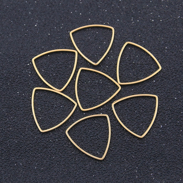 10 sztuk złotych trójkątów ze stali nierdzewnej - biżuteria DIY z otwartymi, geometrycznymi ramkami z żywicy - Wianko - 5