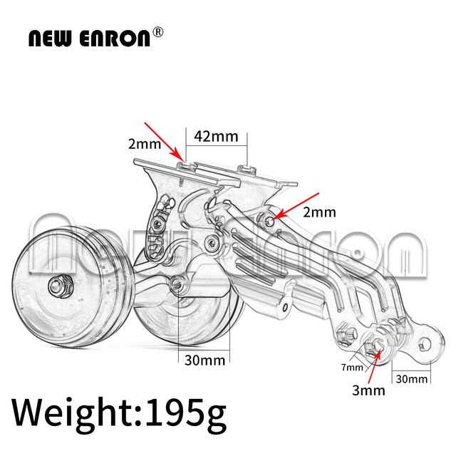 6S profil ze stopu aluminium z regulowanym kątem tylna owiewka zestaw montażowy z kołem antypoślizgowym dla samochodu RC 1/8 ARRMA TALION TYPHON - Wianko - 8