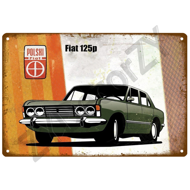 Metalowy znak dom FIAT – tablica blaszana płyta ścienna Vintage Retro estetyczny wystrój pokoju - Wianko - 15