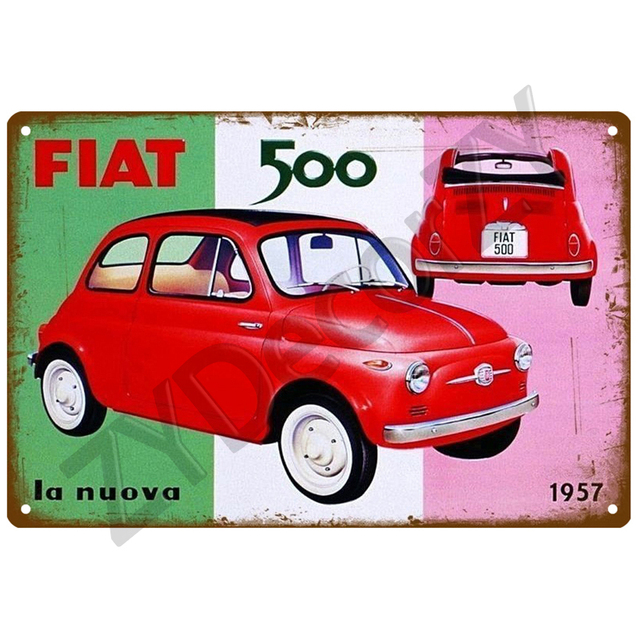 Metalowy znak dom FIAT – tablica blaszana płyta ścienna Vintage Retro estetyczny wystrój pokoju - Wianko - 16