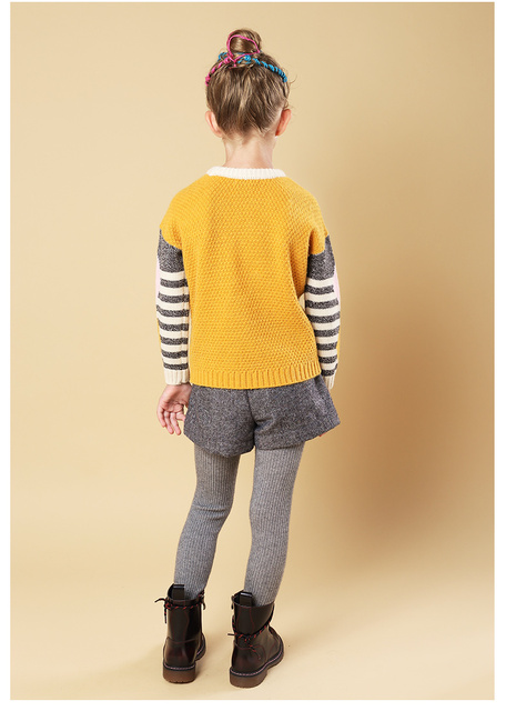 Sweter zimowy dla dziewczynek, długie rękawy, dziecięca moda, dzianina bawełniana, idealny na jesień - Wianko - 35