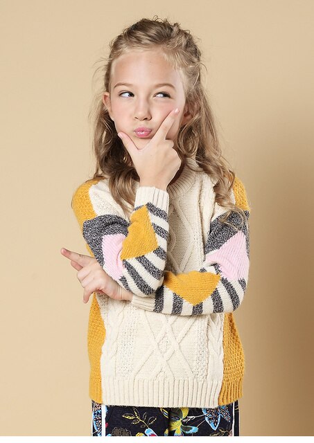 Sweter zimowy dla dziewczynek, długie rękawy, dziecięca moda, dzianina bawełniana, idealny na jesień - Wianko - 26
