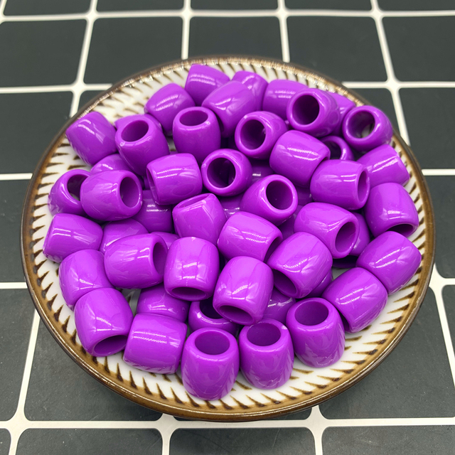 20 sztuk plastikowe koraliki spacerowe do tworzenia biżuterii - 11x11mm, Cylinder, duże otwory - Wianko - 13