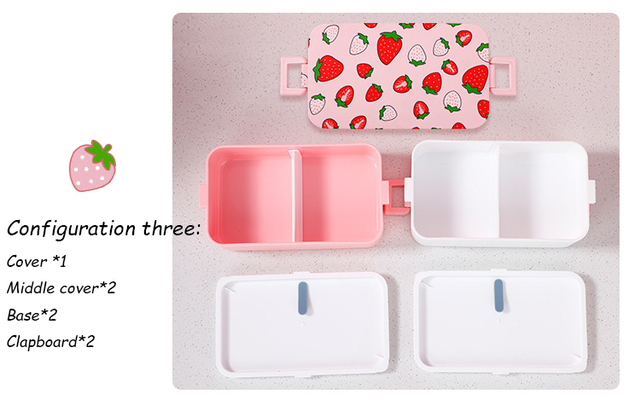 Pudełko Lunchbox ze stali nierdzewnej, różowe, izolowane, pojemnik Bento, do pracy, szkoły i pikników - Wianko - 11