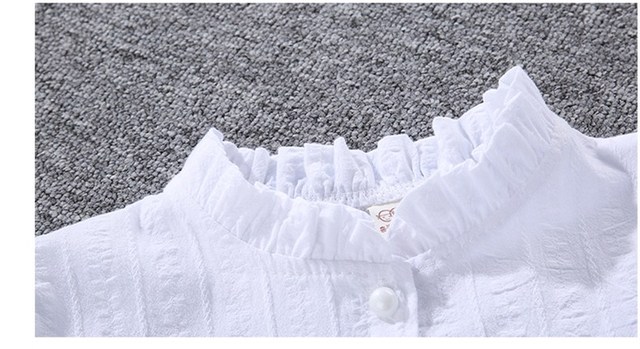 Bluzka dziecięca dziewczyna jednolita bawełniana 2019 jesień pełne rękawy dla dziewczynek - różowa - Wianko - 13