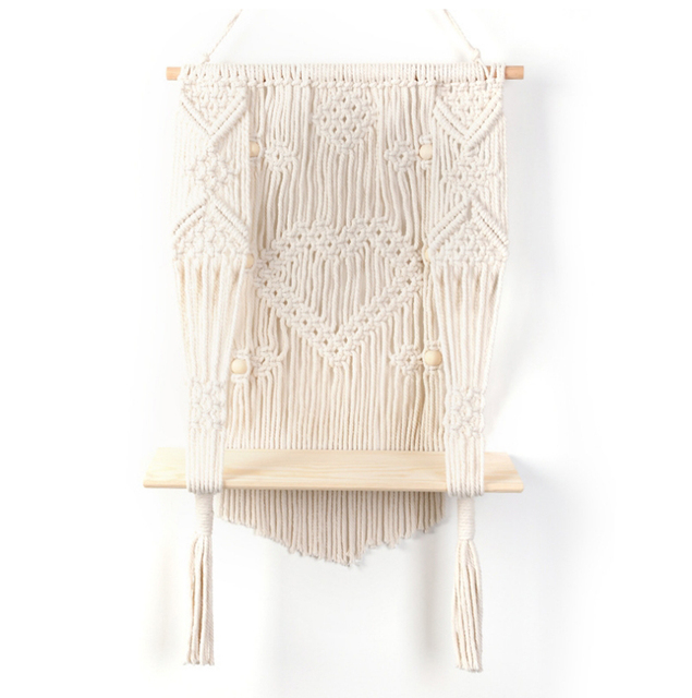 Gobeliny artystyczne Boho w stylu nordyckim, ręcznie tkane z bawełnianymi linami - Wianko - 12