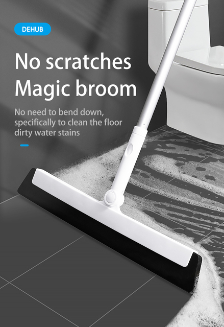 Magiczny mop regulowany EVA do oczyszczania gospodarstwa domowego, 180° obrotowa miotła z miękkim włosiem - do łazienki, szklanych okien, podłóg, lusterek i wycieraczek - Wianko - 1