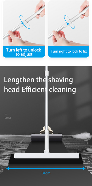 Magiczny mop regulowany EVA do oczyszczania gospodarstwa domowego, 180° obrotowa miotła z miękkim włosiem - do łazienki, szklanych okien, podłóg, lusterek i wycieraczek - Wianko - 10