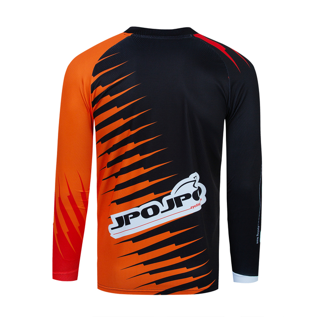Koszulka rowerowa MTB Motocross Downhill długa - czarno-pomarańczowa - Wianko - 15
