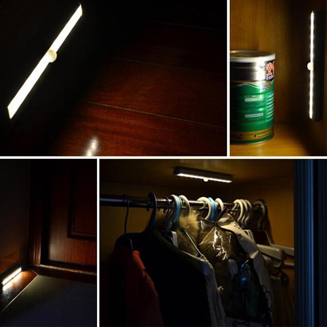 Przenośne światło nocne z czujnikiem ruchu do szafki Lightbox - 10 LED, czujnik ruchu PIR, oświetlenie przedpokoju - Wianko - 5