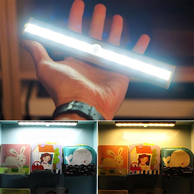 Przenośne światło nocne z czujnikiem ruchu do szafki Lightbox - 10 LED, czujnik ruchu PIR, oświetlenie przedpokoju - Wianko - 3