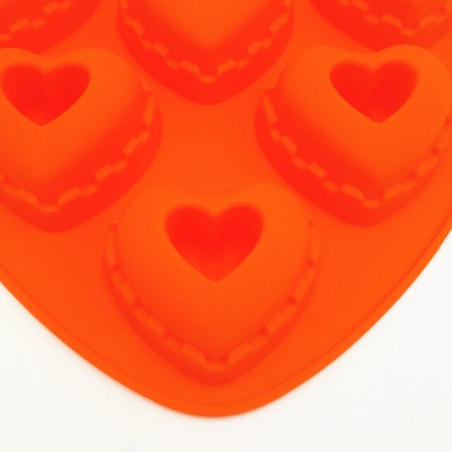 Forma do ciasta silikonowa w kształcie serca - 25.5*19.5*2.8 CM, 108G, 3D, 6 filiżanek, DIY czekolada i galaretka - Wianko - 7