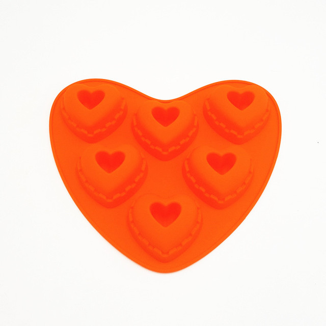Forma do ciasta silikonowa w kształcie serca - 25.5*19.5*2.8 CM, 108G, 3D, 6 filiżanek, DIY czekolada i galaretka - Wianko - 6