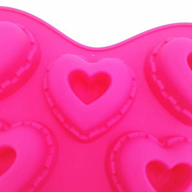 Forma do ciasta silikonowa w kształcie serca - 25.5*19.5*2.8 CM, 108G, 3D, 6 filiżanek, DIY czekolada i galaretka - Wianko - 2