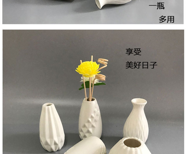 Nowoczesny biały kwiat ceramiczny wazon Art minimalistyczny Indie - Wianko - 11