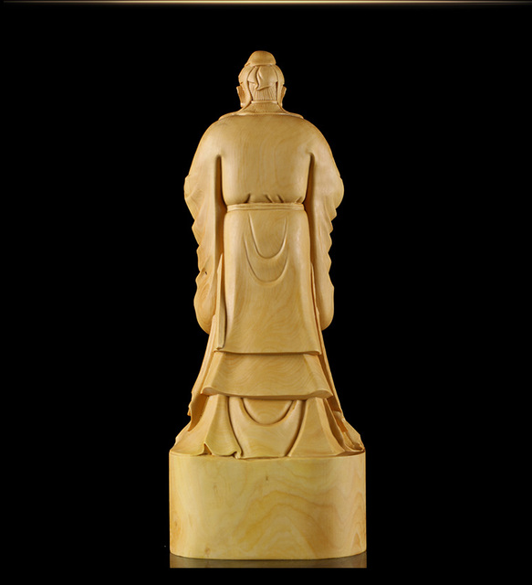 Figurka Konfucjusza - drewniana statua chińskiego mistrza, symbol tradycyjnej kultury - Wianko - 13