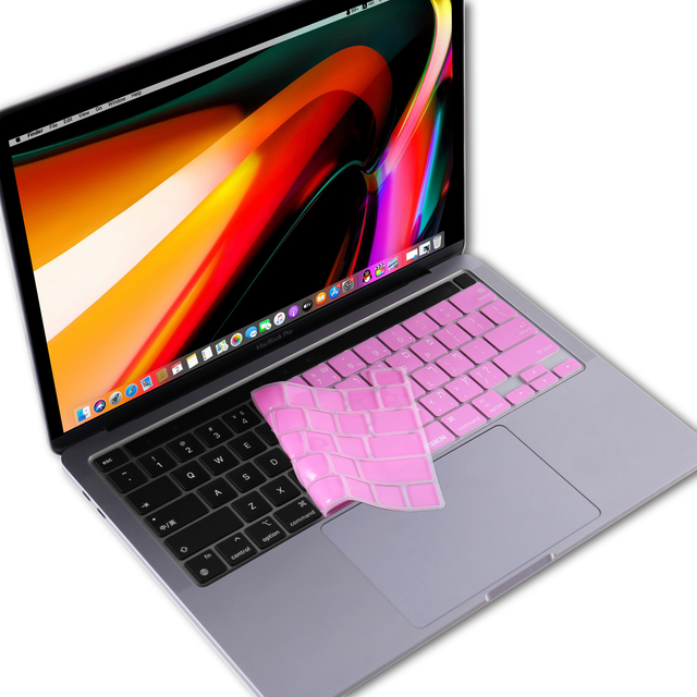 Osłona klawiatury XSKN hebrajska, czarna, niebieska, różowa, silikonowa skóra dla MacBooka Pro 16 z Touch ID i dotykowym paskiem - Wianko - 8