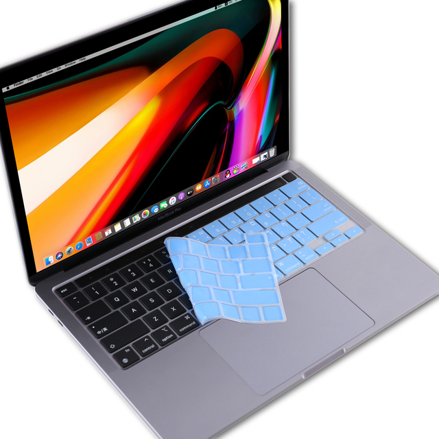 Osłona klawiatury XSKN hebrajska, czarna, niebieska, różowa, silikonowa skóra dla MacBooka Pro 16 z Touch ID i dotykowym paskiem - Wianko - 12