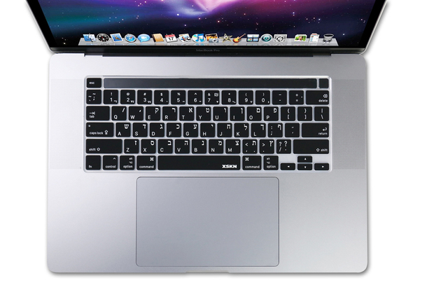 Osłona klawiatury XSKN hebrajska, czarna, niebieska, różowa, silikonowa skóra dla MacBooka Pro 16 z Touch ID i dotykowym paskiem - Wianko - 5