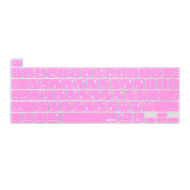Osłona klawiatury XSKN hebrajska, czarna, niebieska, różowa, silikonowa skóra dla MacBooka Pro 16 z Touch ID i dotykowym paskiem - Wianko - 7
