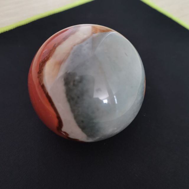 Kula kryształowa - 1 sztuka, Ocean Jasper, 5-6 cm, naturalny morski kamień, kwarcowa kula do dekoracji wnętrz i uzdrowienia - Wianko - 1