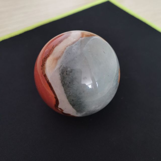 Kula kryształowa - 1 sztuka, Ocean Jasper, 5-6 cm, naturalny morski kamień, kwarcowa kula do dekoracji wnętrz i uzdrowienia - Wianko - 2