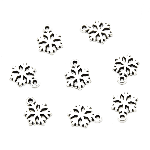 32 sztuki gorący boże narodzenie śnieżynka z metalowego stopu - Charms do DIY biżuterii - Wianko - 3