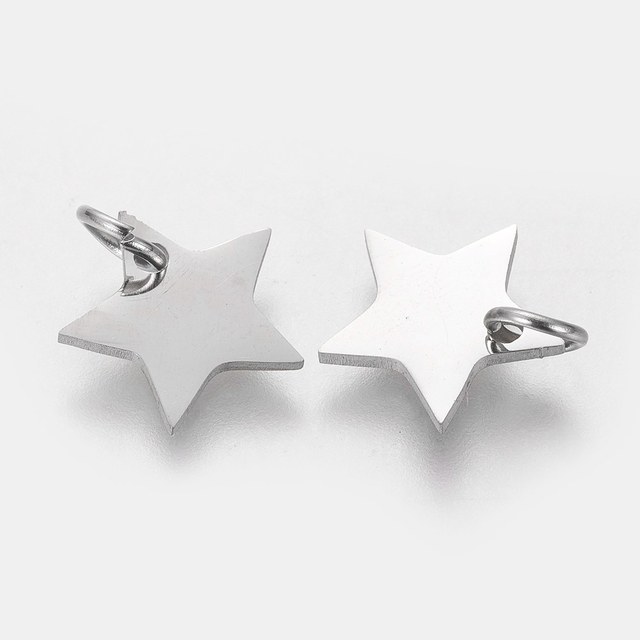 Wisiorek w kształcie małej gwiazdki z otwartym pierścieniem, wykonany z nierdzewnej stali - idealny do tworzenia biżuterii DIY (10 sztuk) - Wianko - 7