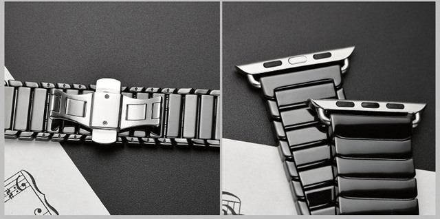 Pasek ceramiczny do Apple Watch 44mm40mm iwatch 42mm 38mm ze stali nierdzewnej - Wianko - 5