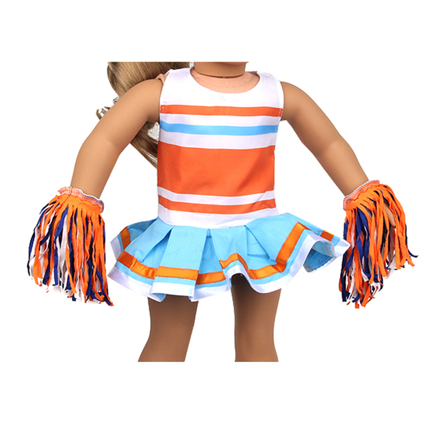 18 Cal amerykańskie ubrania dla lalek - strój cheerleaderek w jednym kolorze - dla lalki 43cm - DIY - Wianko - 9