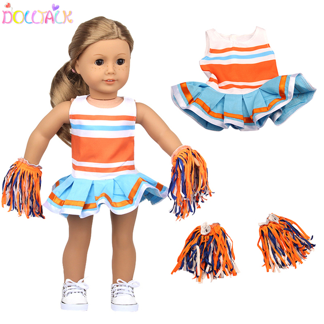 18 Cal amerykańskie ubrania dla lalek - strój cheerleaderek w jednym kolorze - dla lalki 43cm - DIY - Wianko - 4
