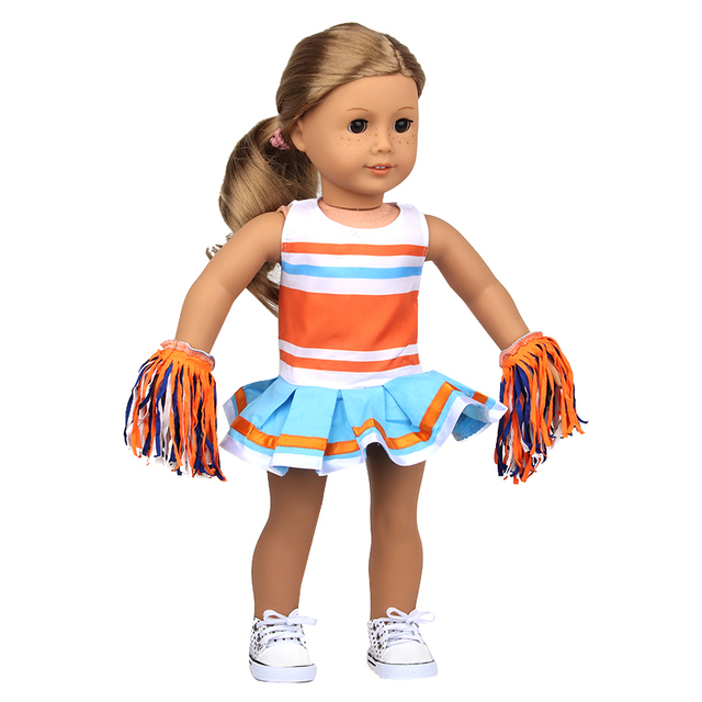18 Cal amerykańskie ubrania dla lalek - strój cheerleaderek w jednym kolorze - dla lalki 43cm - DIY - Wianko - 5